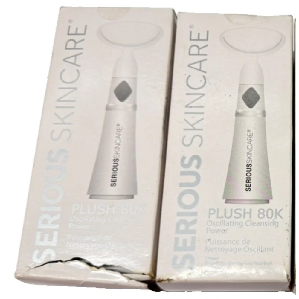 SET OF 2 Serious skincare plush 80K oscillating cleansing power Facial Brush NEW